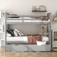 preview thumbnail 1 of 10, Elegant Full over Full Wood Bunk Kids Bed with Drawers,Ladder Grey