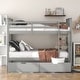 preview thumbnail 1 of 10, Space-Saving Full over Full Bunk Bed with Drawers & Ladder