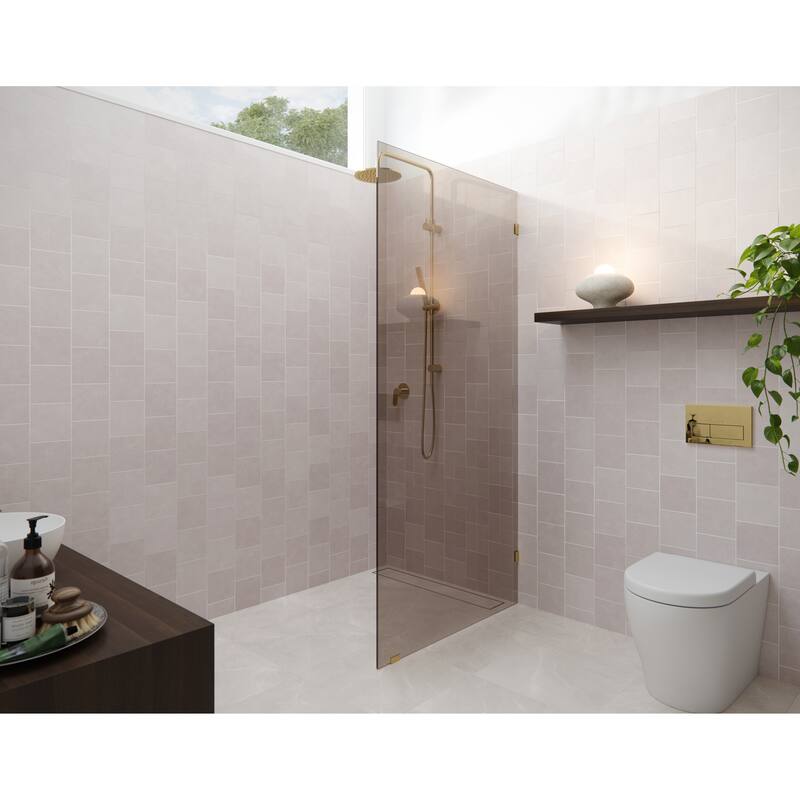 Ursa 30 in. x 78 in. Fully Frameless Glass Shower Panel - Single Fixed Panel with Bronze Tint