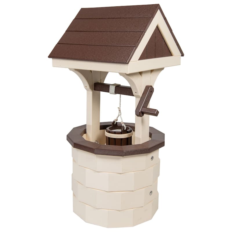 Poly Wishing Well - Ivory and Brown - Small