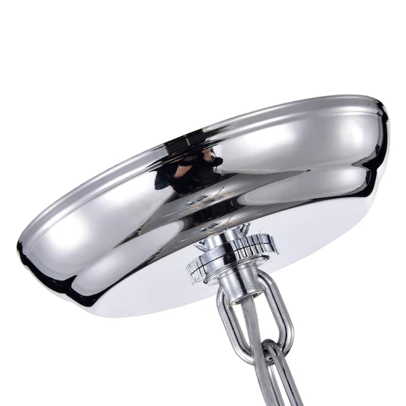 Chrome 4-Light Double Drum Pendant with Colonial Crystals