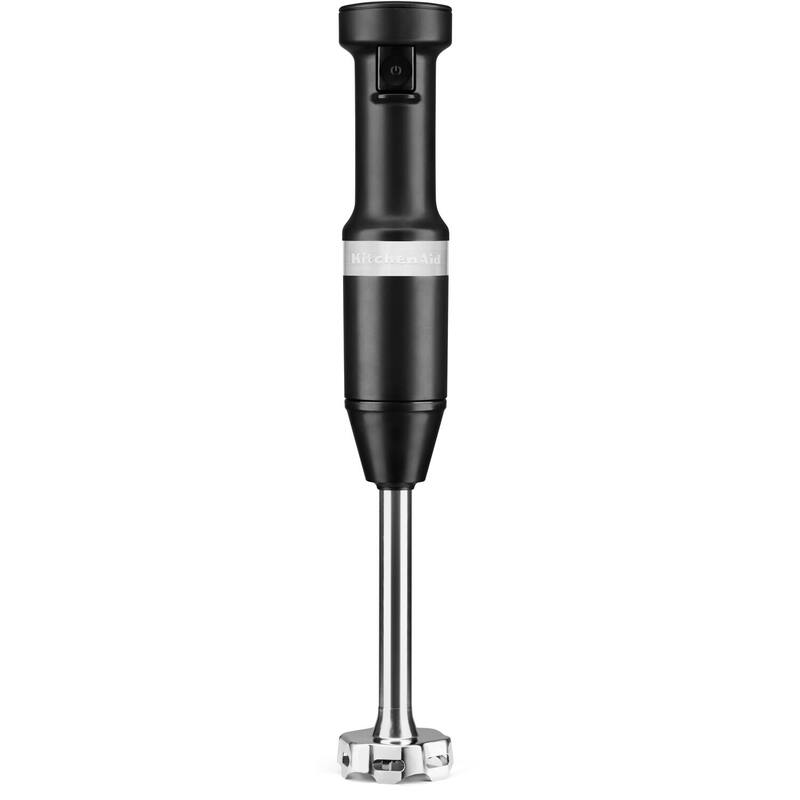 KitchenAid Corded Variable-Speed Immersion Blender in Black Matte with Blending Jar - Black