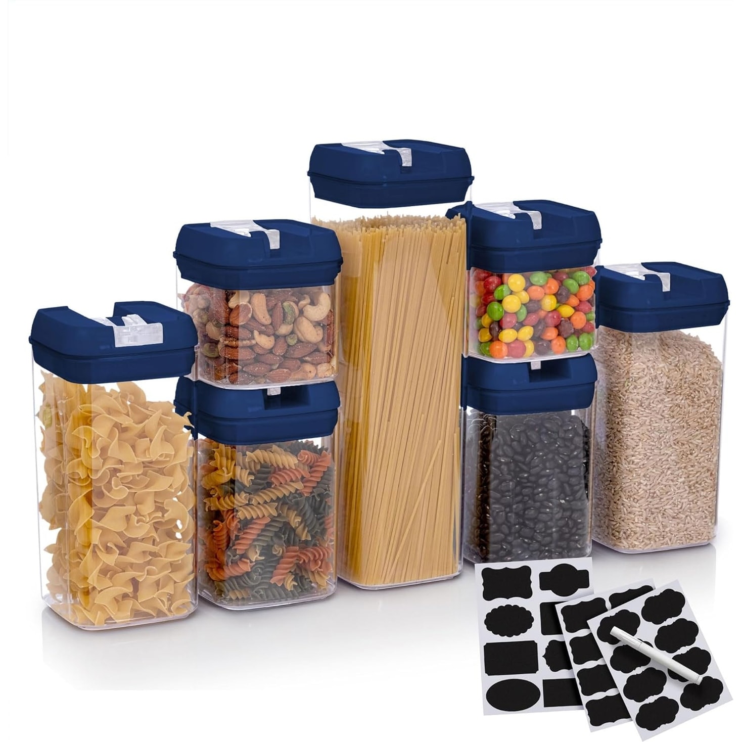 Cheer Collection Set of 14 Airtight Food Storage Containers - Set of 14 -  On Sale - Bed Bath & Beyond - 36681847