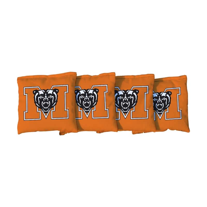 Mercer University Bears Orange Cornhole Bags - Corn Filled
