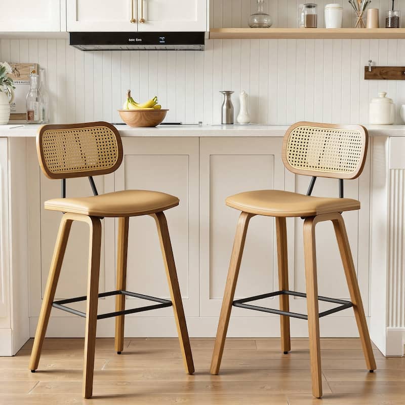 26-Inch Upholstered Counter/ Bar Stools Set of 2 or 3 - 35.1"H x 17.7"W x 19.5"D