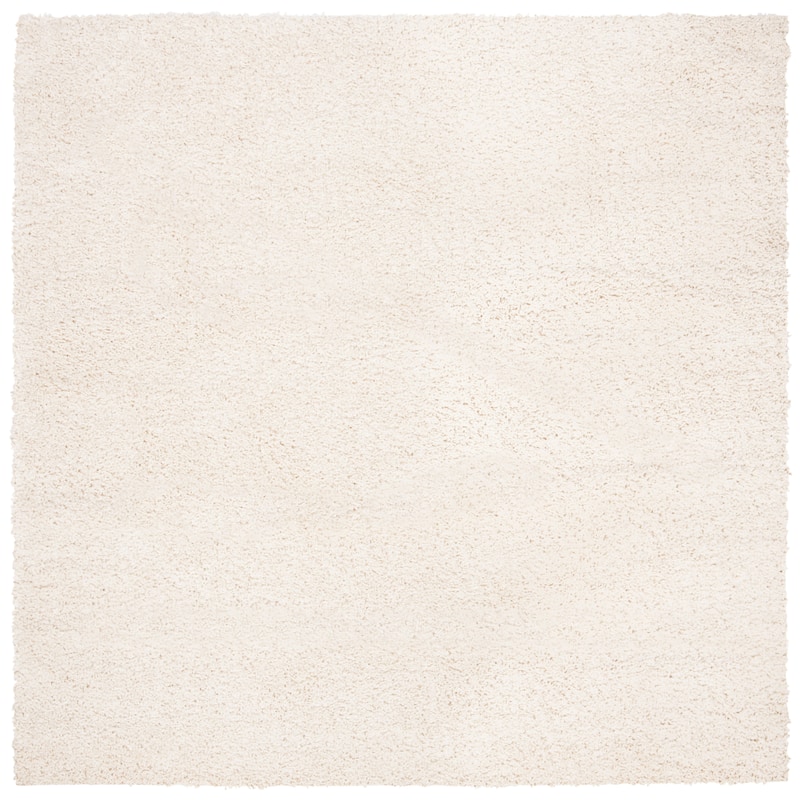 SAFAVIEH August Shag Solid 1.2-inch Thick Area Rug - 6'7" Square - Ivory - Square