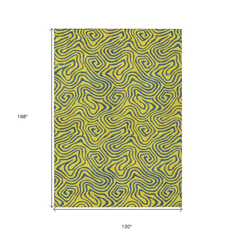 HomeRoots Abstract Transitional Rectangle Outdoor Rug