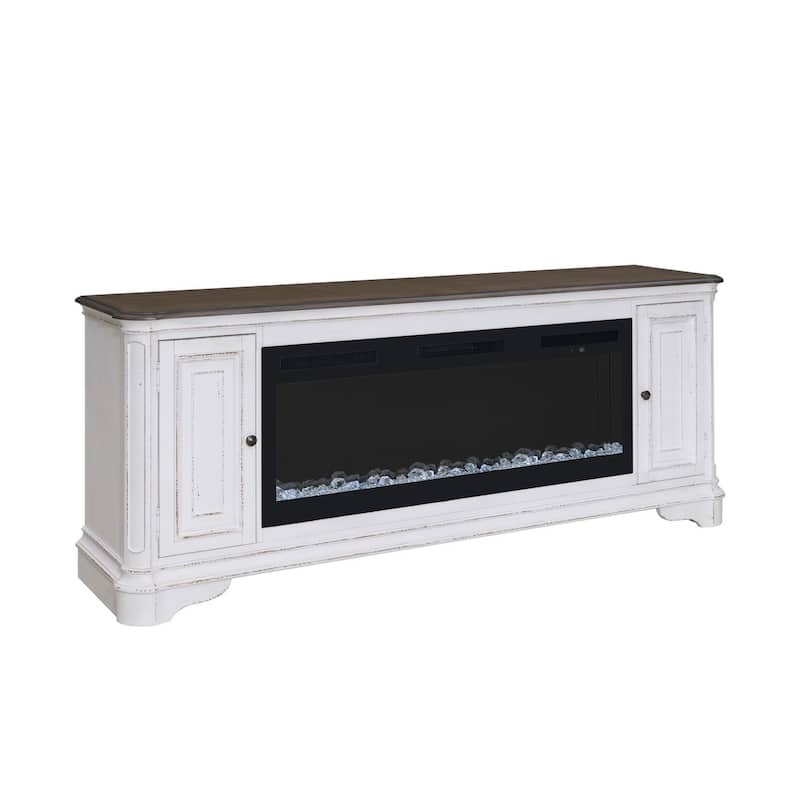Liberty Furniture Magnolia Manor Entertainment Fireplace TV Console - Width 82" x Depth 19" x Height 32"