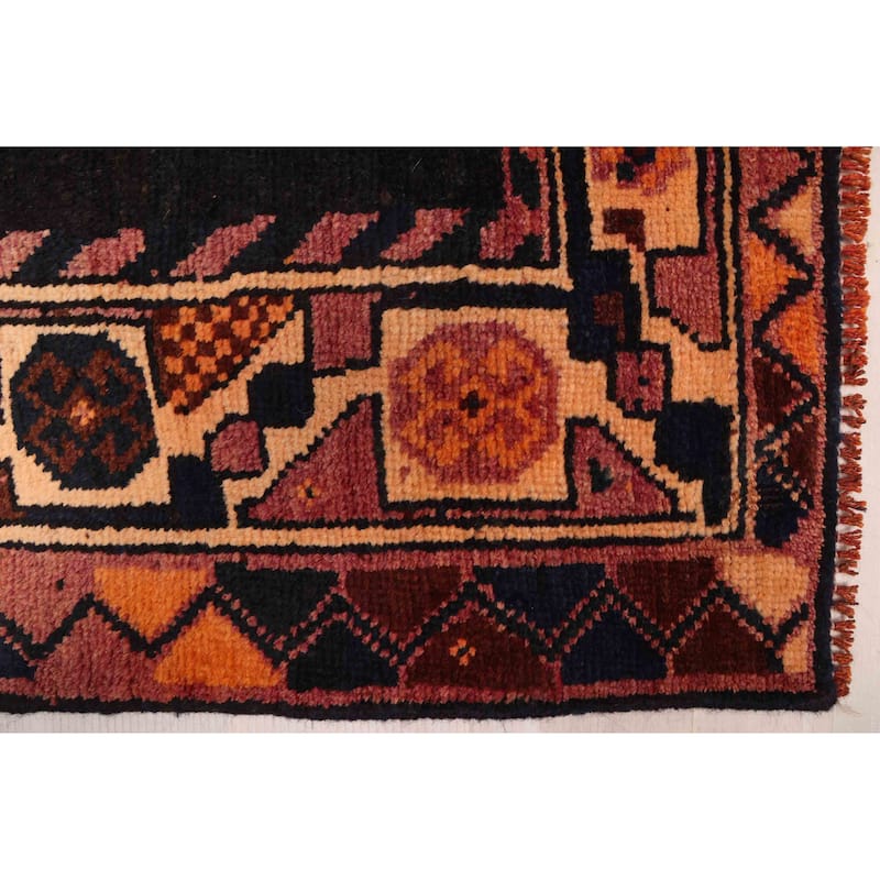 ECARPETGALLERY Hand-knotted Melis Vintage Navy Wool Rug - 3'9 x 9'4