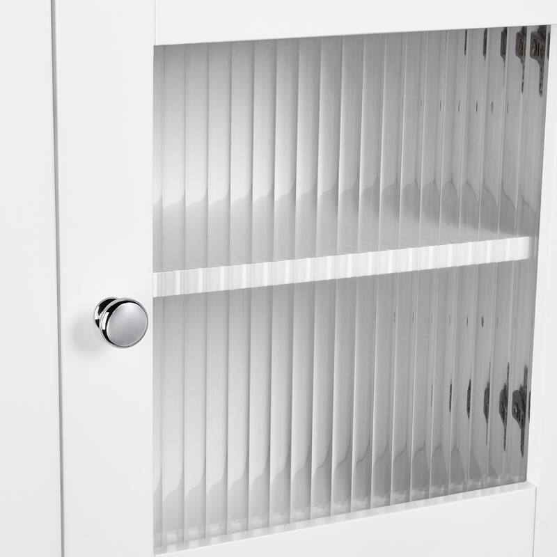 RiverRidge Prescott Single Door Bathroom and Laundry Wall Mount Storage Medicine Cabinet with Open and Adjustable Shelf - White