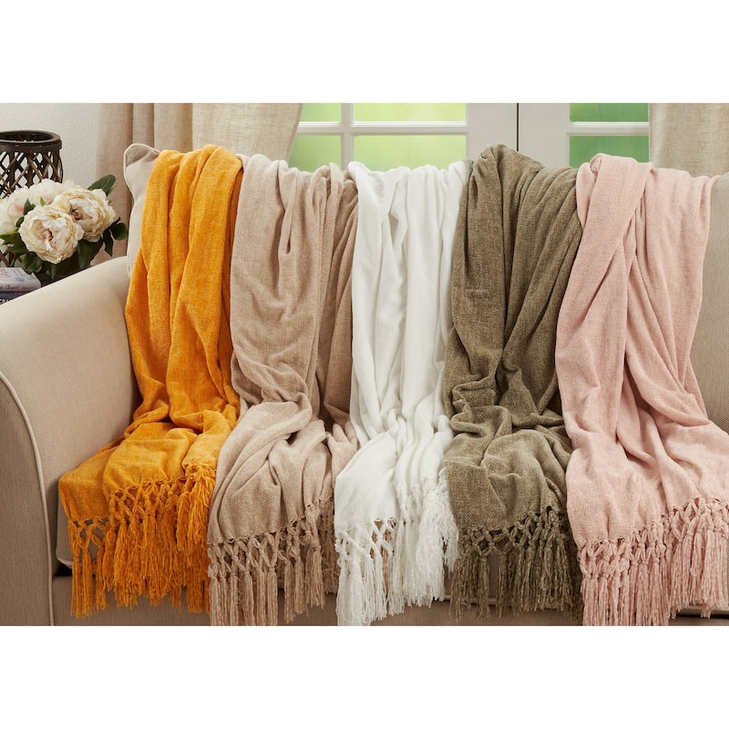 Knotted Design Chenille Throw