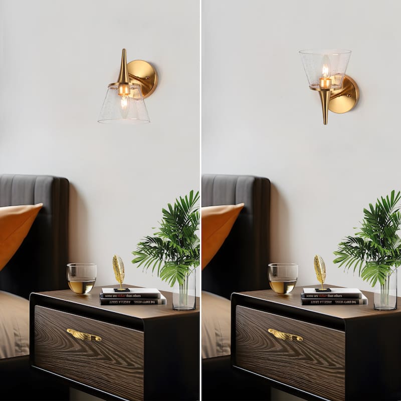 Mola Modern Gold 1/2/3/4-Light Bathroom Vanity Lights Glass Wall Sconces
