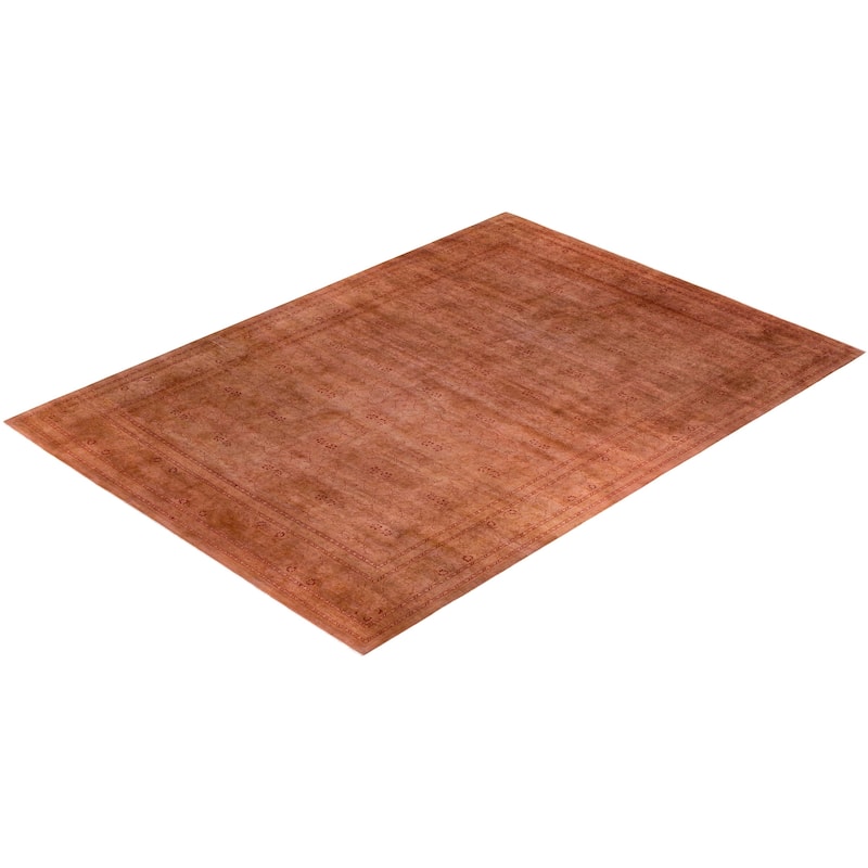 Overdyed, One-of-a-Kind Hand-Knotted Area Rug - Pink - 10' 3" x 14' 1"