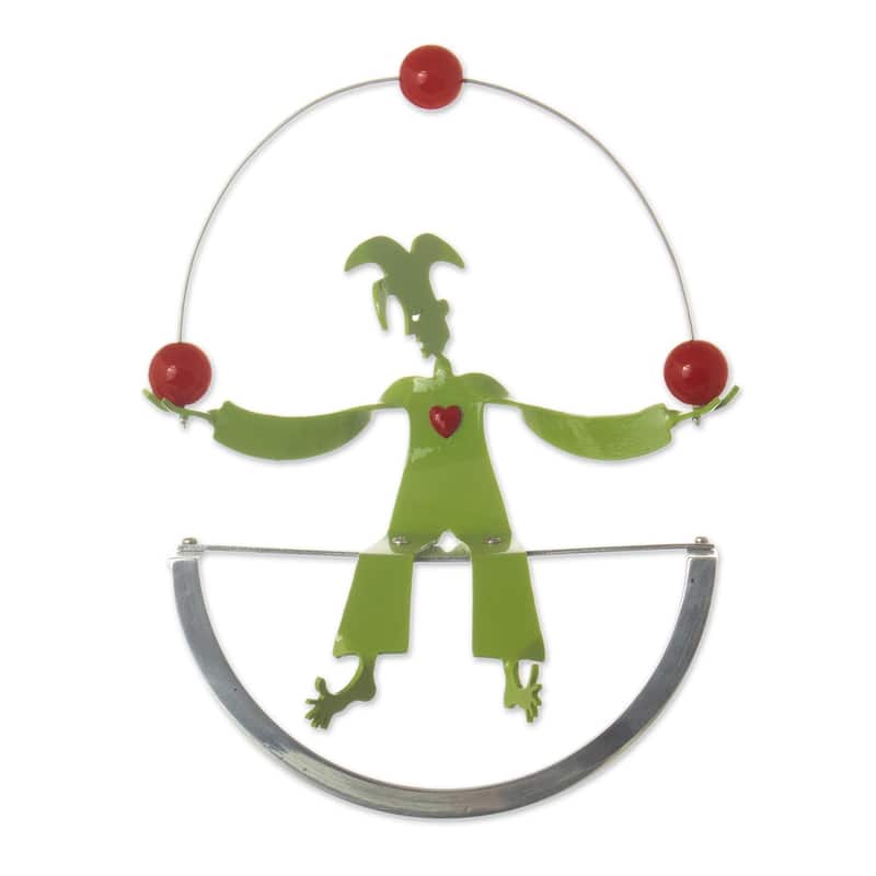 Novica Handmade Jolly Juggler Aluminum Sculpture