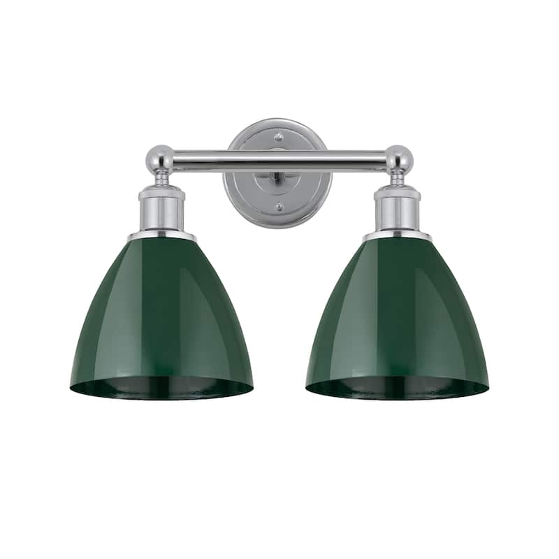 Innovations Lighting Plymouth Dome - 2 Light 17" Bath Vanity Light - Green/Polished Chrome