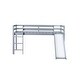 preview thumbnail 38 of 41, Twin Size Low Loft Bed with Slide, Ladder, Safety Guardrails, and Underbed Play and Storage Space for Boys Girls