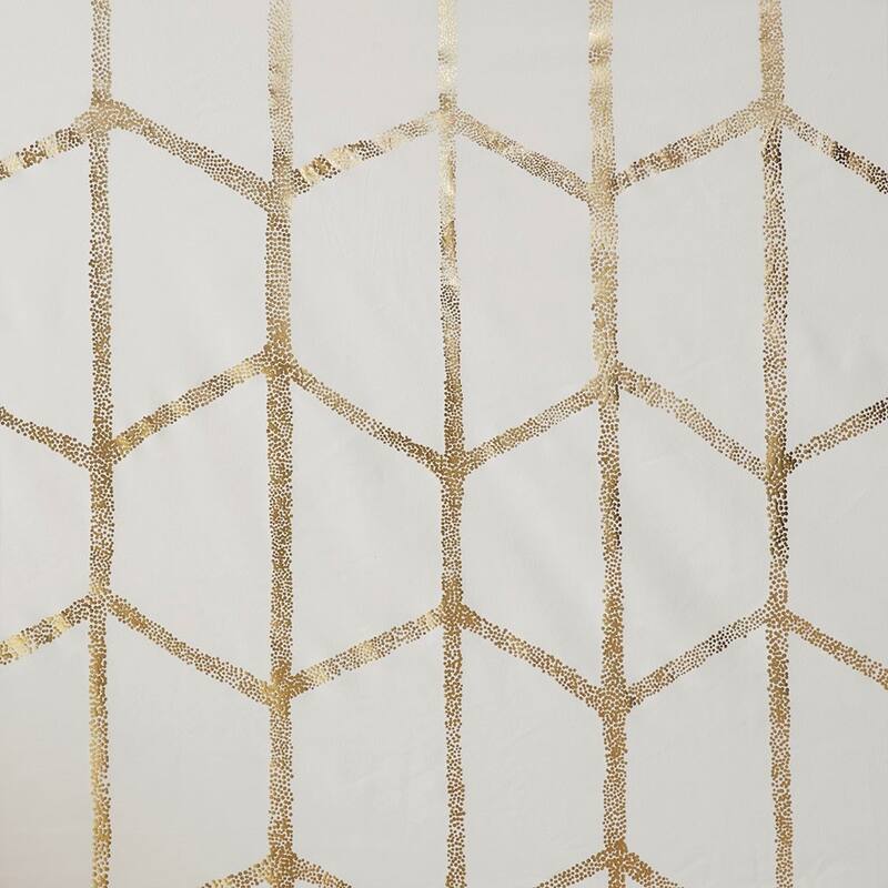 Total Blackout Metallic Print Grommet Top Curtain Panel Pair