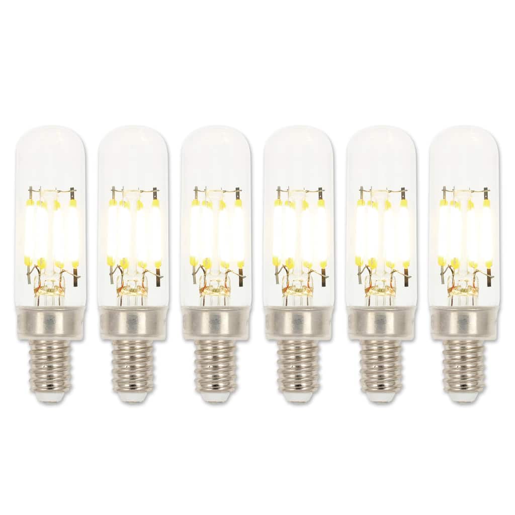Westinghouse Lighting 2.5 Watt (25 Watt Equivalent) Clear T6 Dimmable Filament LED Light Bulb, Candelabra Base, 6 Pack