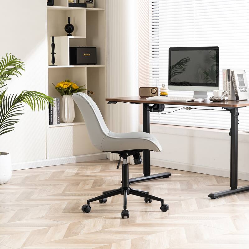 Armless Home Office Desk Chairs with Wheels Rolling Task Chair