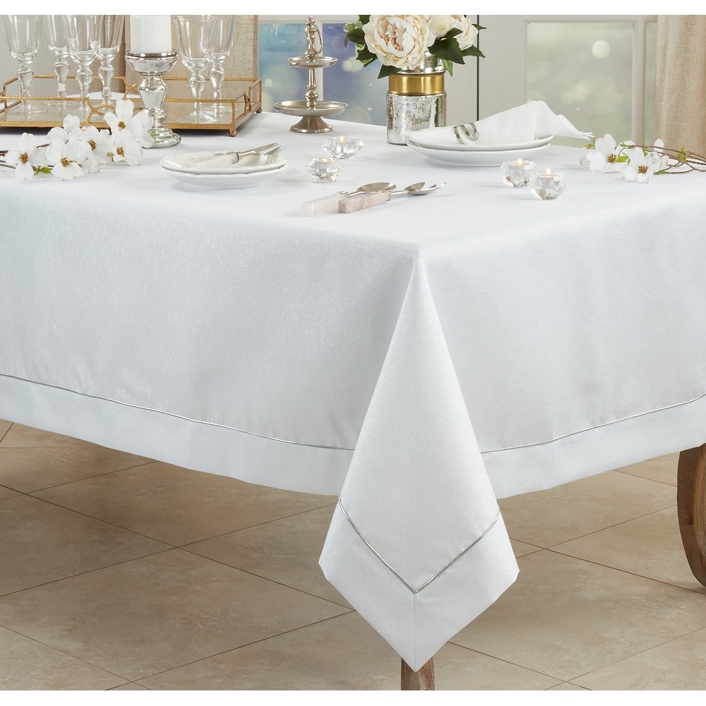 Shimmering Tablecloth with Piping Detail