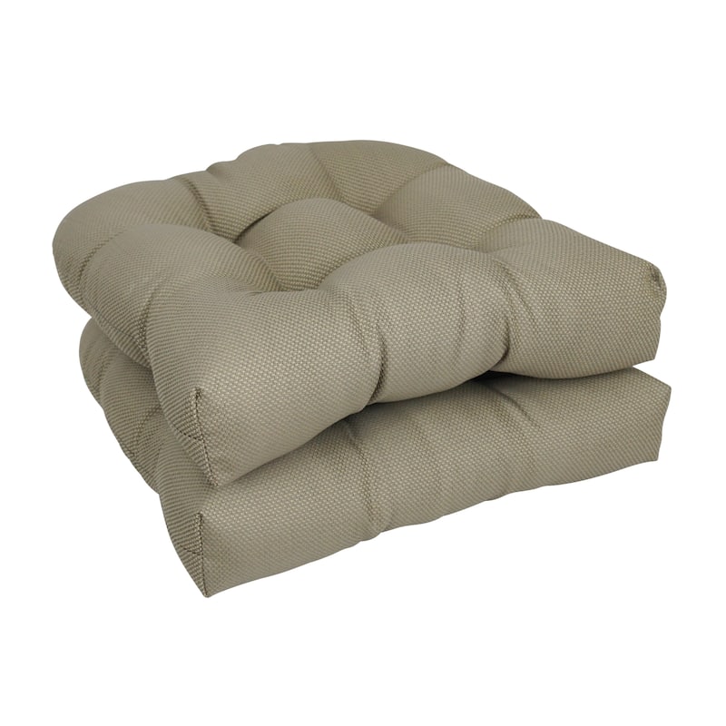 19-inch Rounded Back Premium Woven Outdoor Chair Cushions (Set of 4) - 19 x 19 - Pinehurst Flagstone