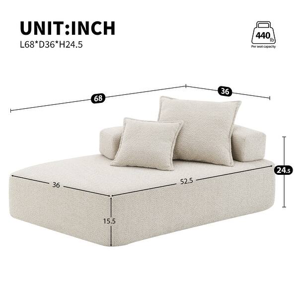 Modern Floor Couch Convertible Compressed Couch, Special-Shaped Frame for Oversized Modular U Shaped Sectional Sofa