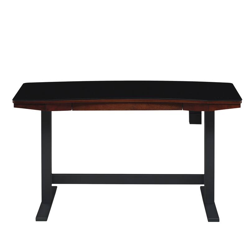 Twin Star Home™ Uptown Loft™ Adjustable Height Desk, Meridian Cherry