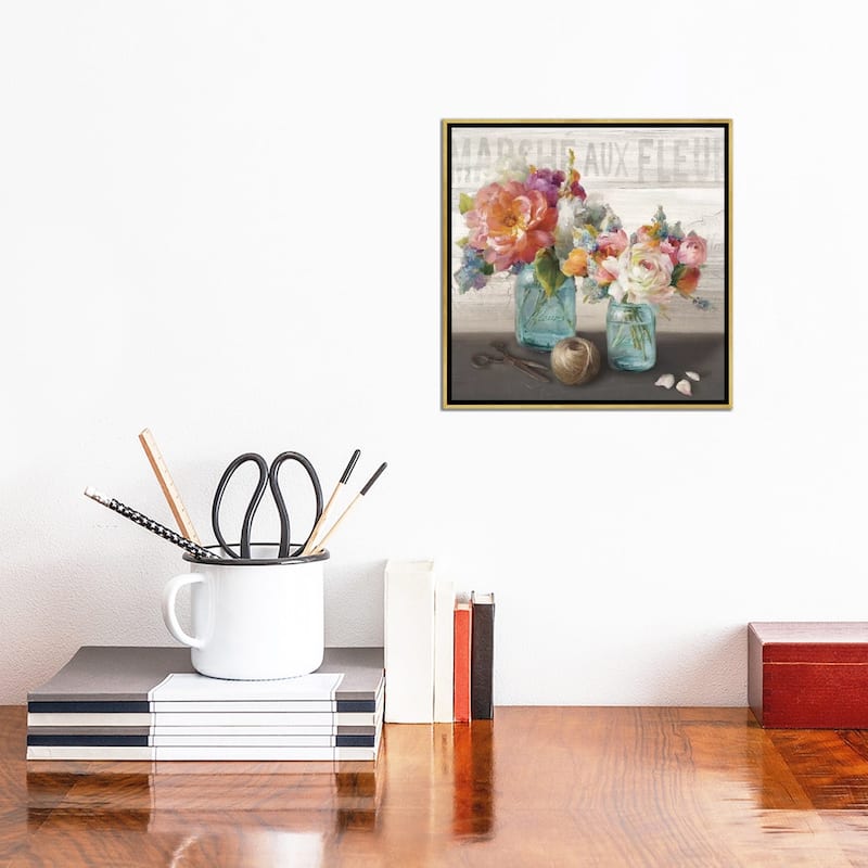 iCanvas "French Cottage Bouquet III" by Danhui Nai Framed Canvas Print