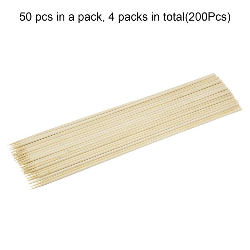 200pcs Bamboo Skewers Sticks 16 Inch 4mm Dia Natural Wooden Cocktail Picks - 16"