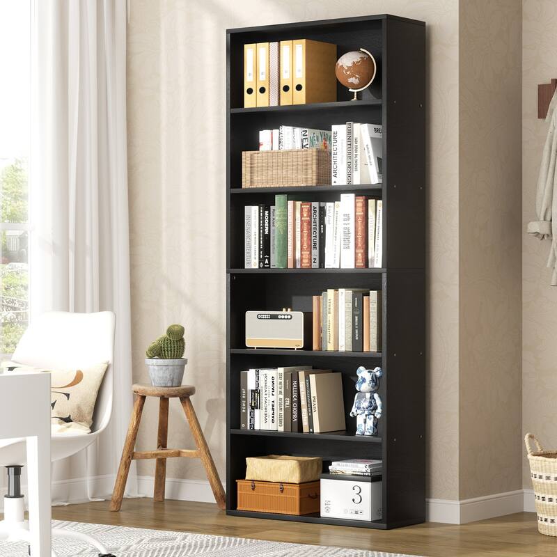 6-Tier Rustic Wooden Storage Bookshelf