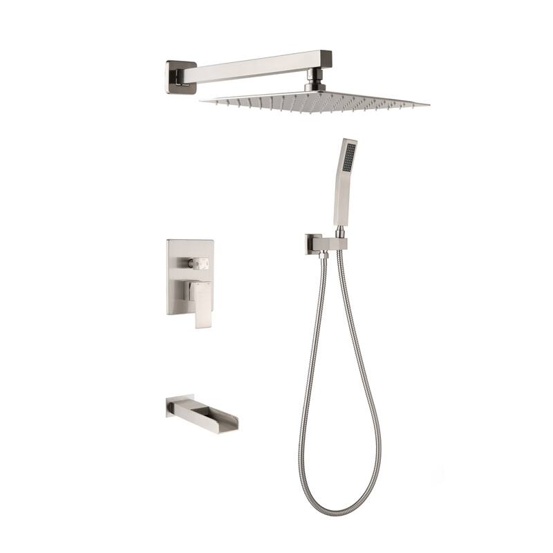 Proox 10" Wall Mounted Rain Shower Head 2.5GPM Square Shower Handheld