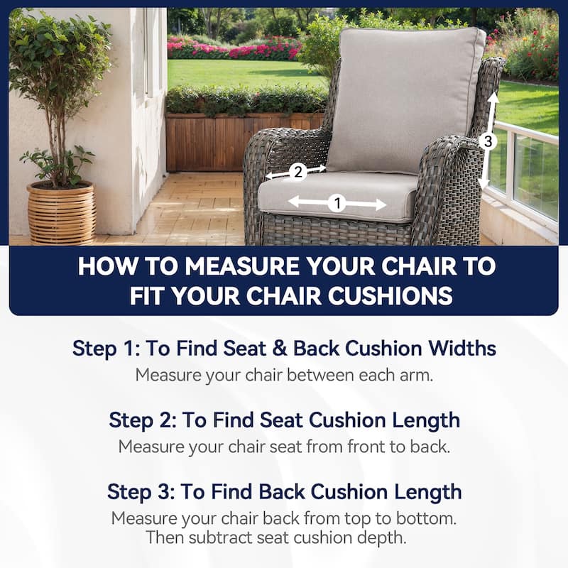 2 Pair Patio Soft Cushions for Outside