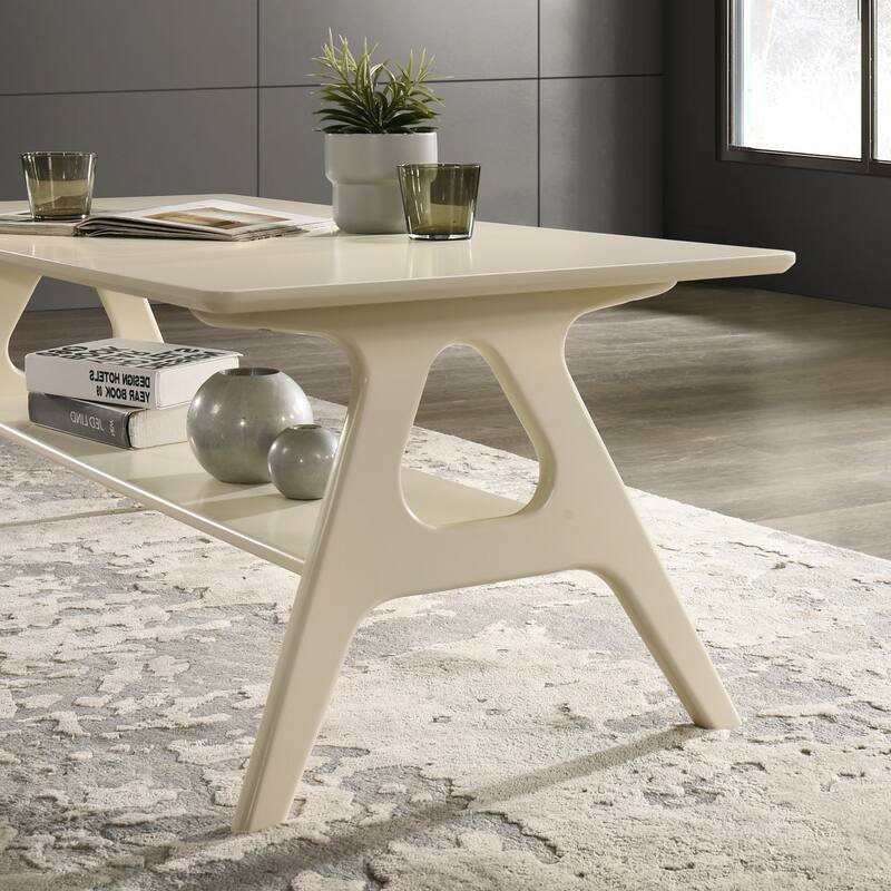 Roundhill Furniture Arona Mid-Century Modern Wood 3-Piece Coffee Table Set