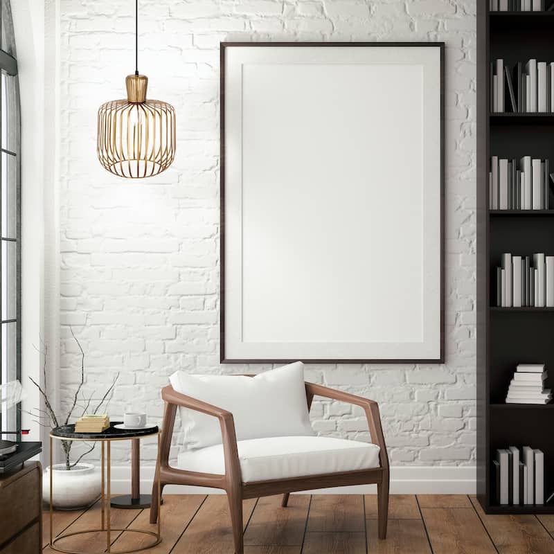 Charissa River of Goods Antique Brass-Painted Metal 11.75-Inch Pendant Light with Cage Globe Shade - 11.75" x 11.75" x 16/75"