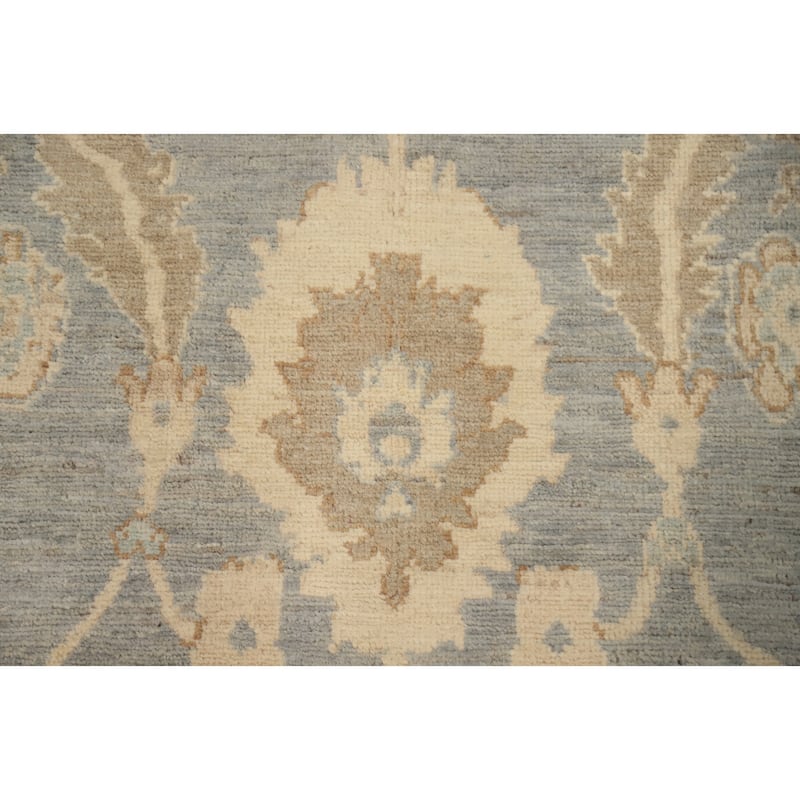 Hand Knotted Oriental 100% Wool Carpet Transitional All-Over Greys & Charcoal Oushak Area Rug - 9' 4'' X 7' 10''