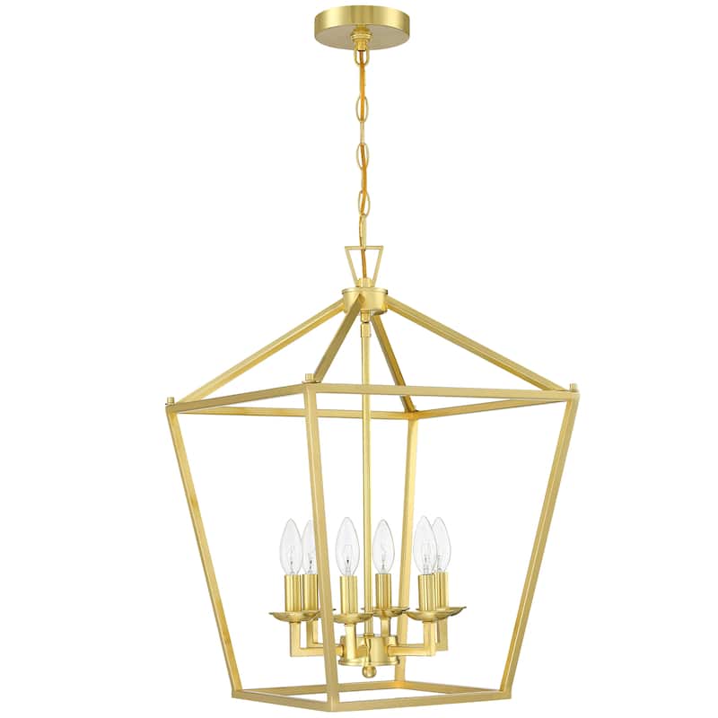6 - Soft gold Light Pendant - 16"x16"x24" - Gold
