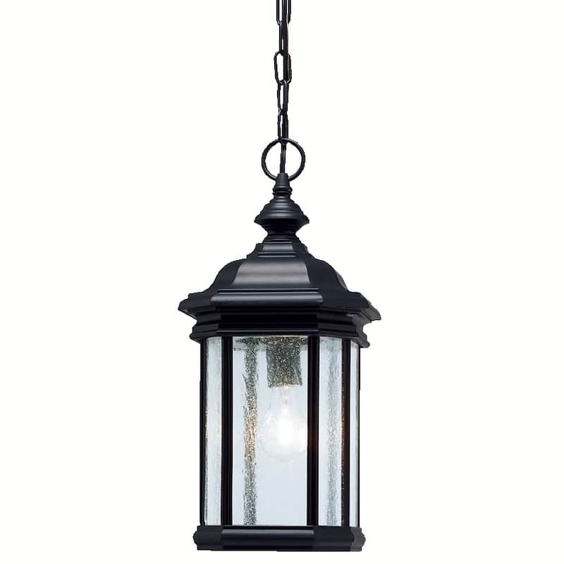 Kichler 1 Light Outdoor Pendant from the Kirkwood Collection - Black (Painted)