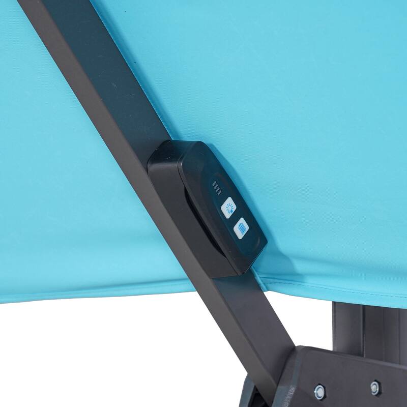 Furniture of America Spring III 10-foot LED Tube Lights Steel Cantilever Offset Tilt Roma Umbrella