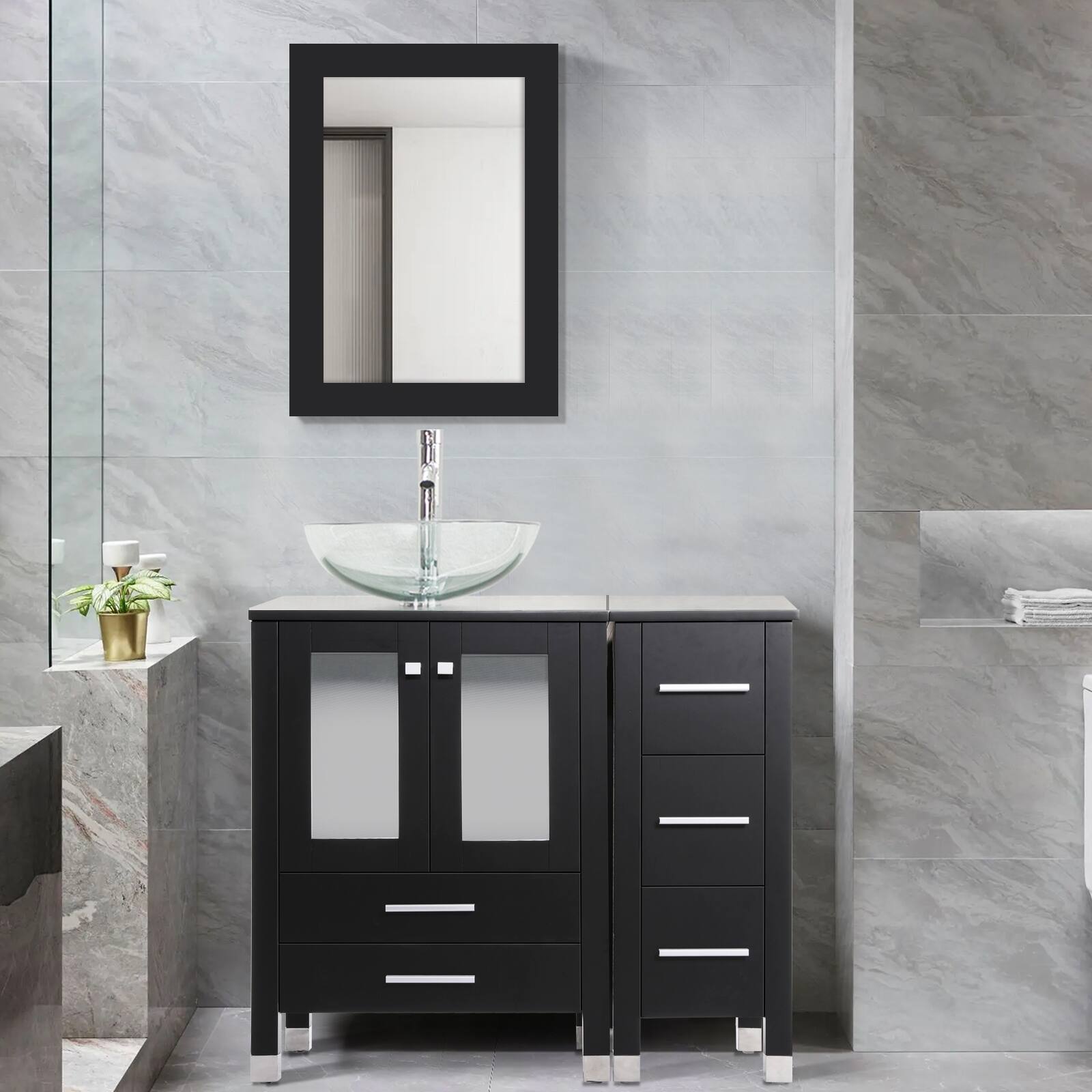 Option B-Glass clear round sink