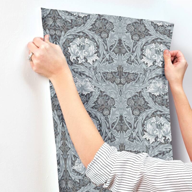 African Marigold Dark Blue Floral Wallpaper