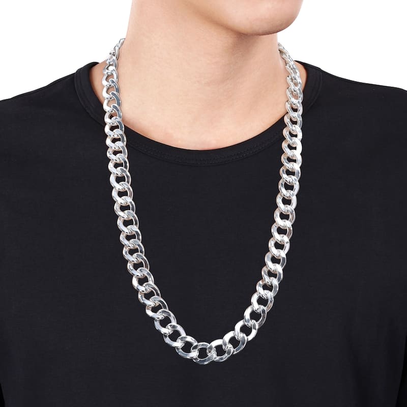 Miadora Sterling Silver Curb Link Necklace