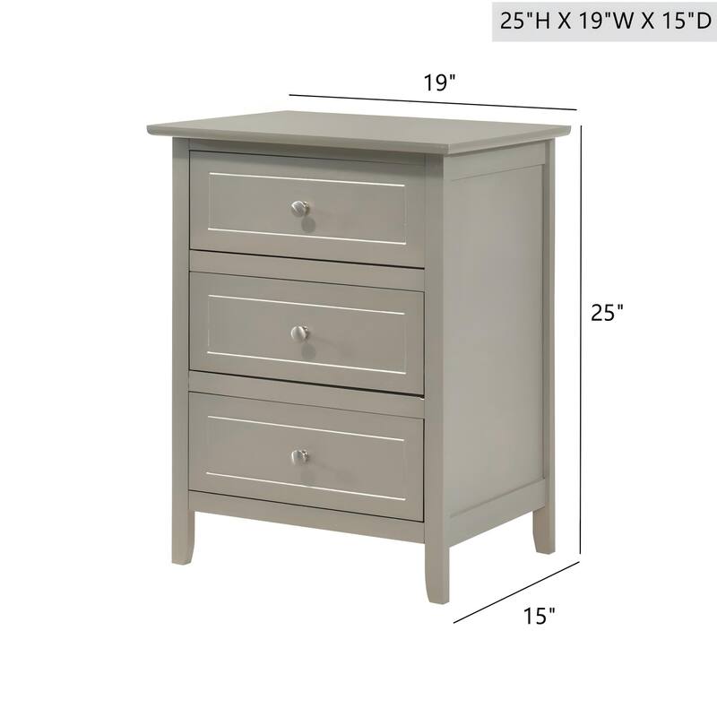 Modern Silver Champagne Nightstand with Compact Design and Sturdy Build