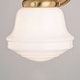 preview thumbnail 10 of 11, Huntley Natural Brass Gold Bathroom Vanity Lighting Fixture, White Schoolhouse Milk Glass Globe Shade, Dimmable, LED Compatible