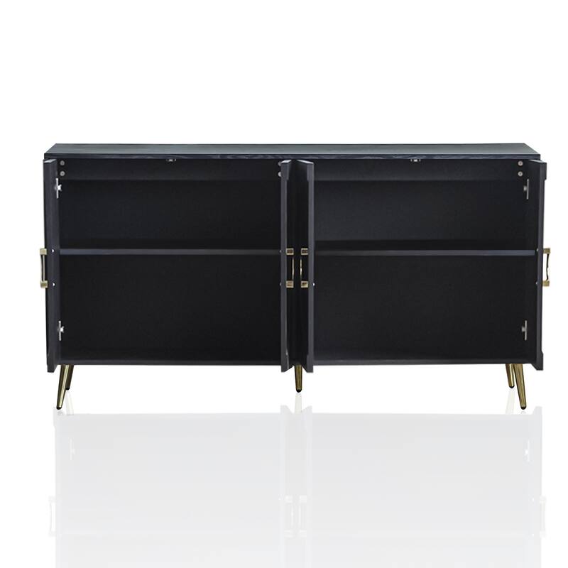 Wooden Accent Storage Cabinet Sideboard/Buffet Coffee Bar Cabinet with Adjustable Shelves for Dining Living Room Entry Hallway