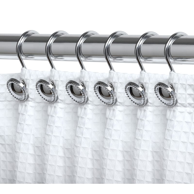 Utopia Alley Rustproof Zinc Shower Curtain Rings for Bathroom, Set of 12 - Polished Chrome