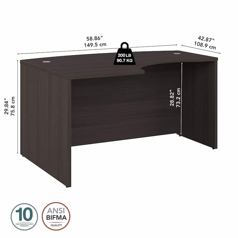 Studio C 60W Left Handed L-Bow Desk Shell by Bush Business Furniture