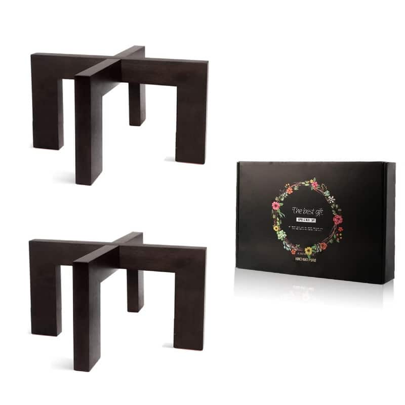 2 Pack Wood Plant Stand - 11.8 x 11.8 x 7 inches