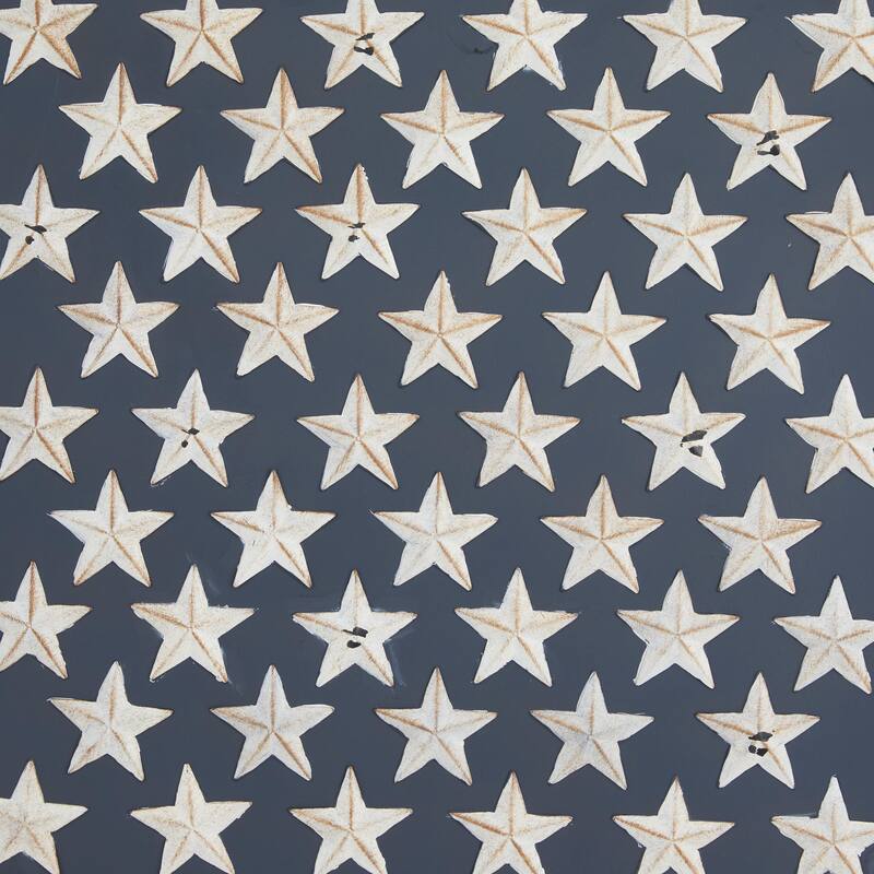 Metal American Flag Indoor Outdoor Home Wall Decor - Red - Roche River Decor