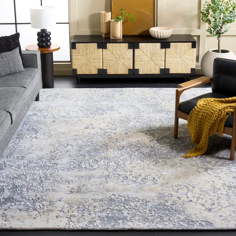 SAFAVIEH Hand-Knotted Mirage Berith Modern Viscose & Wool Rug - 6' x 9' - Grey/Ivory