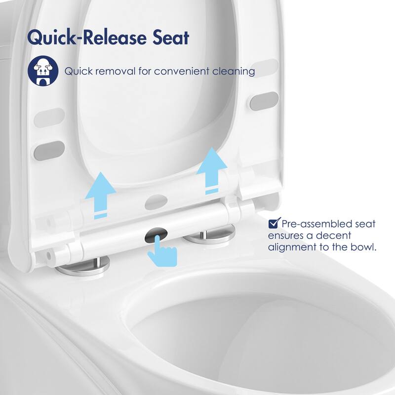 Eridanus Tucson Standard Compact One Piece Toilet, 12-inch Rough in, Crisp White, Seat Included